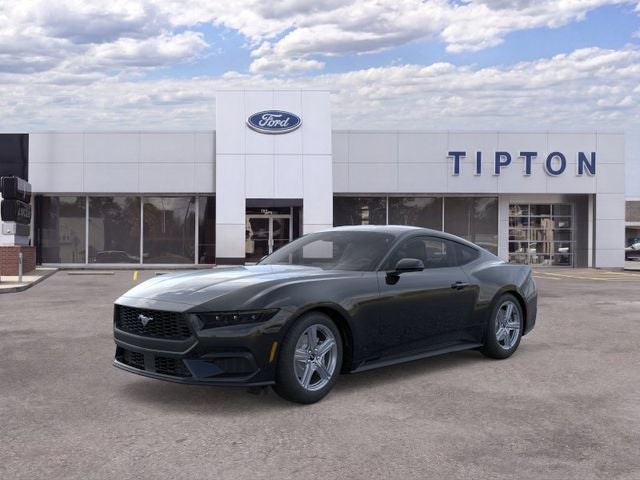 2026 Ford Mustang EcoBoost in Shadow Black — front three-quarter view