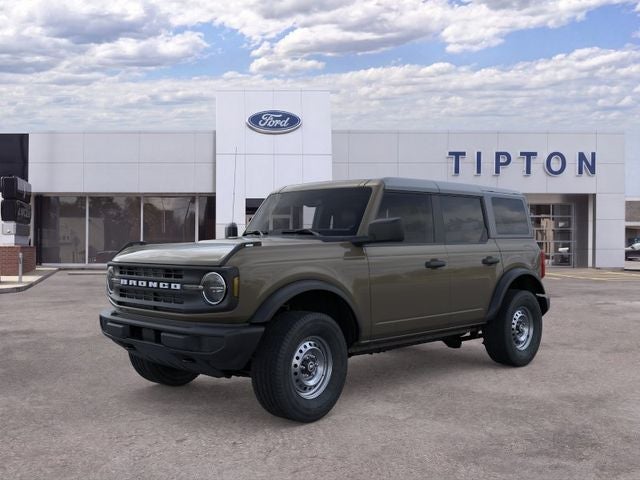 2026 Ford Bronco Base in Marsh Gray — front three-quarter view