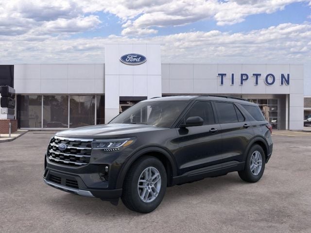 2026 Ford Explorer Active in Agate Black Metallic — front three-quarter view