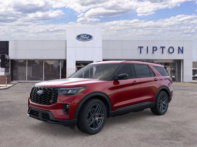 2026 Ford Explorer ST in Red Metallic — front three-quarter view