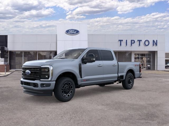 2026 Ford F-250SD Platinum in Glacier Gray Metallic Tri-Coat — front three-quarter view