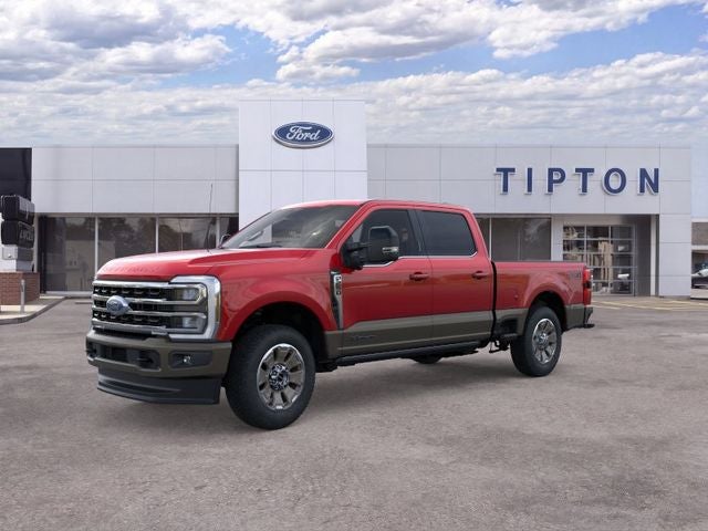 2026 Ford F-250SD King Ranch in Ruby Red Metallic Tinted Clearcoat — front three-quarter view