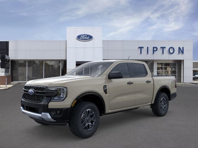 2025 Ford Ranger XLT in Desert Sand — front three-quarter view