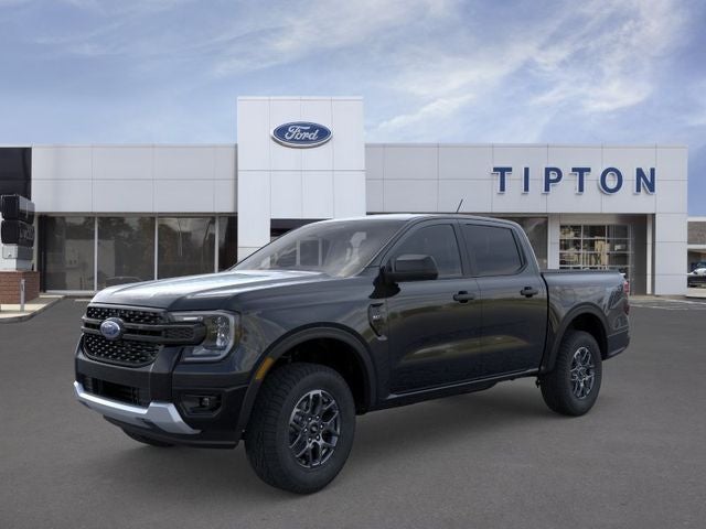 2026 Ford Ranger XLT in Shadow Black — front three-quarter view